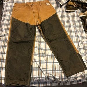 Vintage Mens 40x30 USA made carhartt briar brush double knee pants